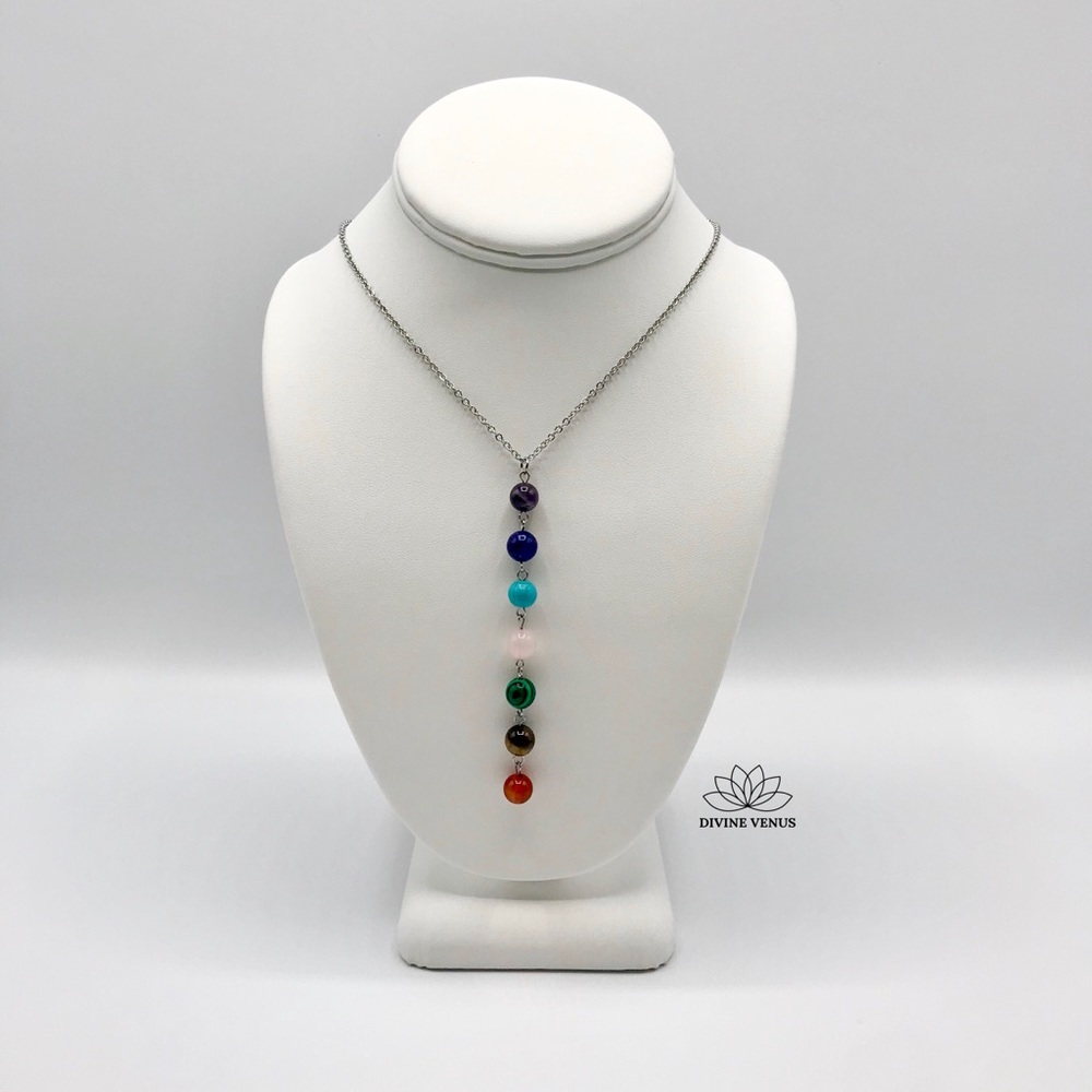 Chakra Genuine Gemstones Y Style Necklace